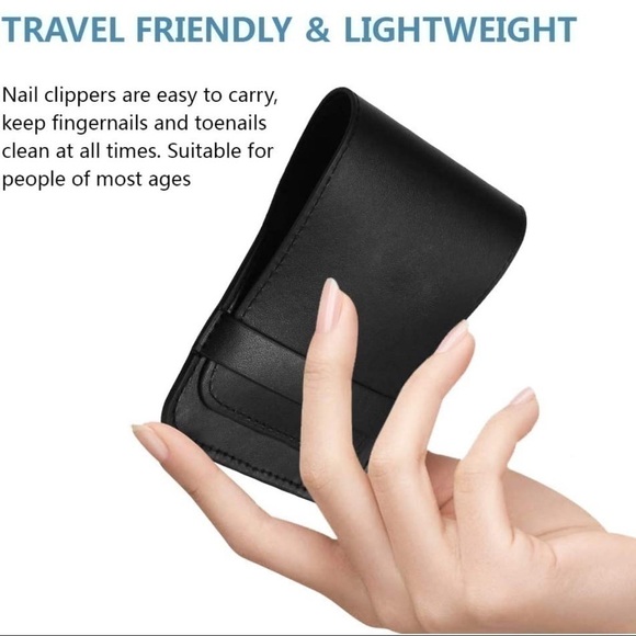 New-3pcs Nail Clippers Set With Nail File & Faux Leather Carry Case Black - Picture 6 of 10